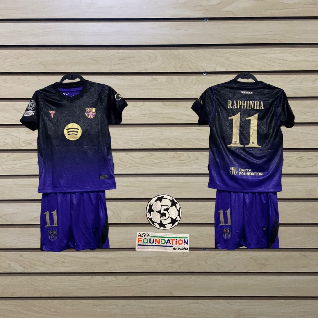 Uniforme Niño Barcelona Segunda Equipacion 26/27 Raphinha