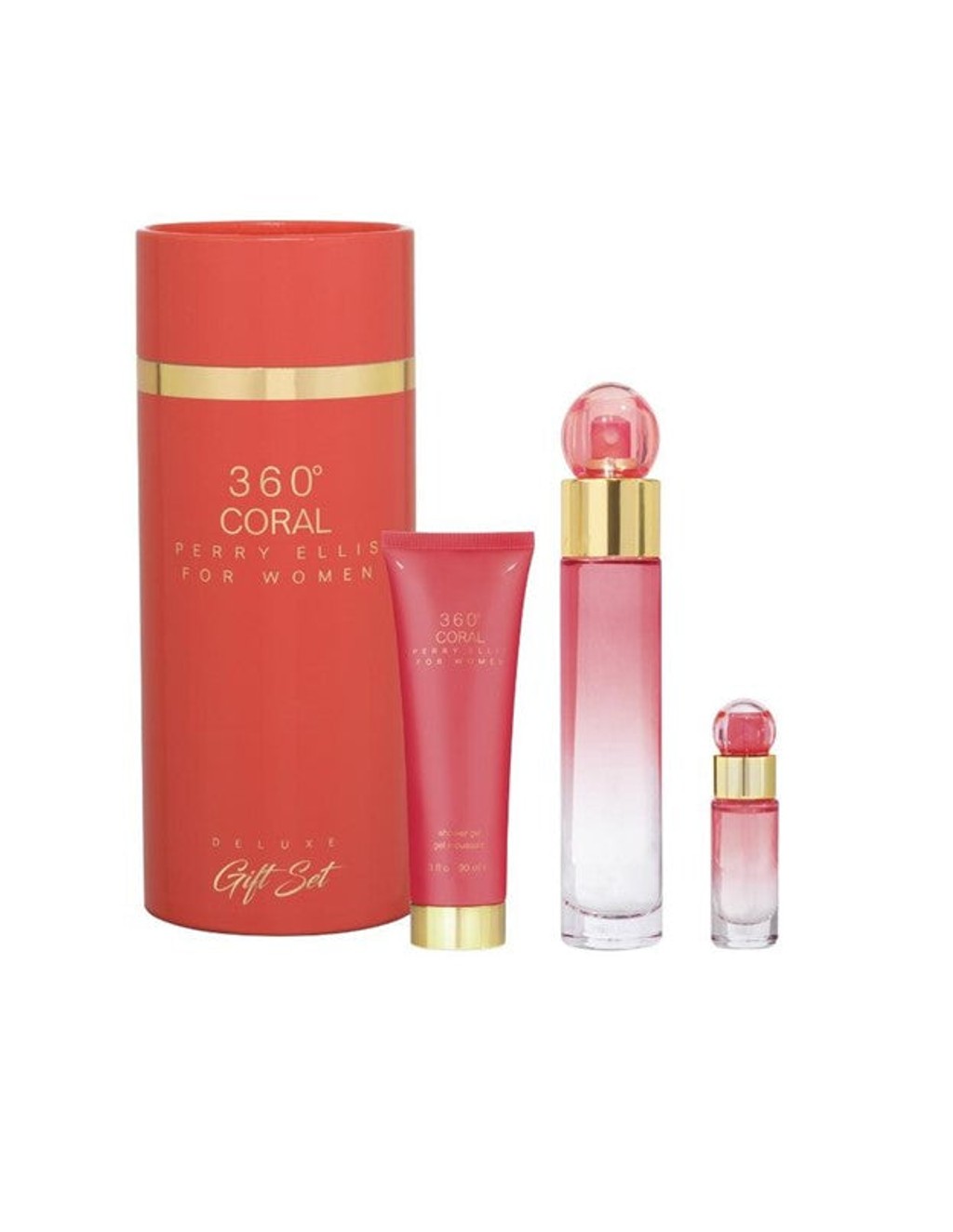 Set Perry Ellis 360 Coral 100ml 3PC Mujer